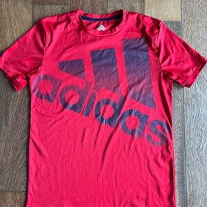 Adidas Red Tee with Bold Logo